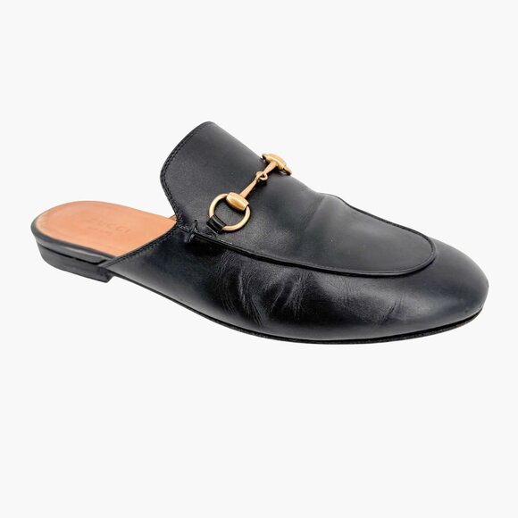 Gucci Princetown Horsebit Loafer Mule Size 38.5 US 8.5 Black Leather Flat Shoe - Picture 9 of 16